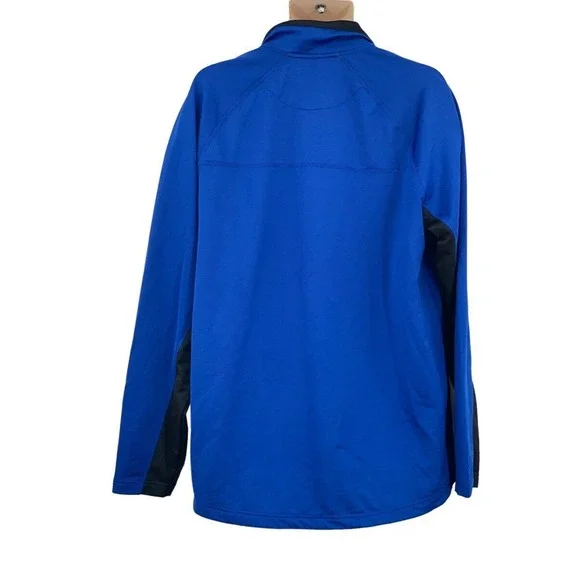Fila Mens LS 1/4 Zip Pullover Golf/Track Athletic Jacket Royal Blue/Black‎ L